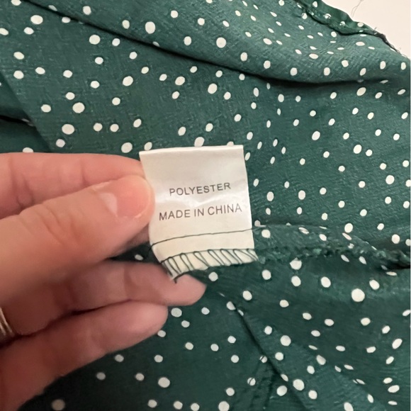 Princess Polly Green White Polka Dot Satin Mini Dress - Picture 8 of 9